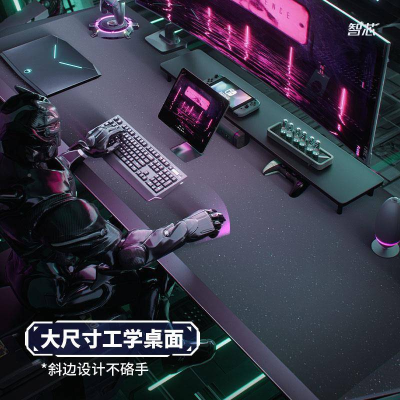掌控者电动桌降桌电脑电竞子双人594电工脑桌大书桌办公升桌作台