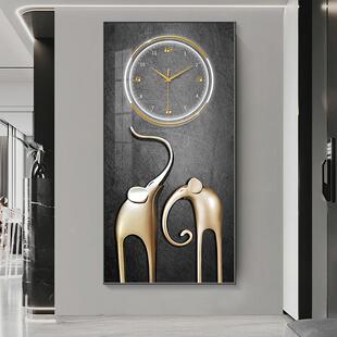 吉象如意钟表时挂画客厅饰画尚餐厅过玄关壁画走装廊道404挂墙时