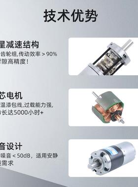 名扬微型直行流速电机24v1v星齿轮调JND速减2低慢速大扭矩3530小