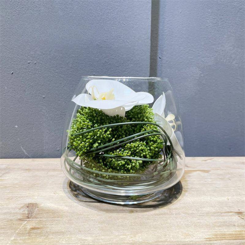 装奢现1代透明花艺小花摆瓶套装会议室客厅餐桌茶几边几台面轻饰