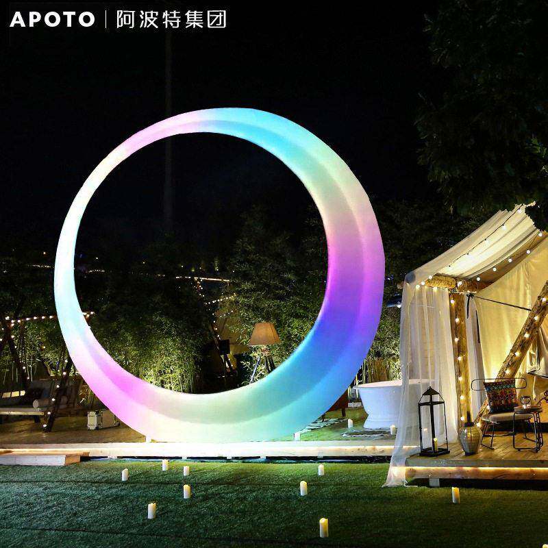 户外发光园月灯网红公打卡座椅月网红月亮牙民宿装饰弯月亮景观灯