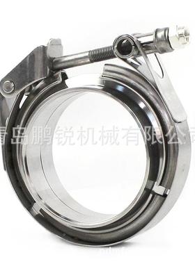 钢V型不ROX箍汽车卡排锈气管V型卡箍3英寸