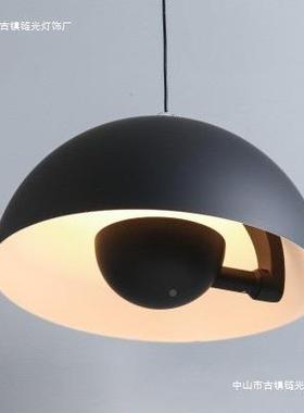 现代简约单头吊创意复古工风餐52332厅吧台透明灯罩床灯头业吊小