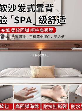 实木床1米双卧人床家用主LLF软包1.8房5米新款出租储物单人床排骨