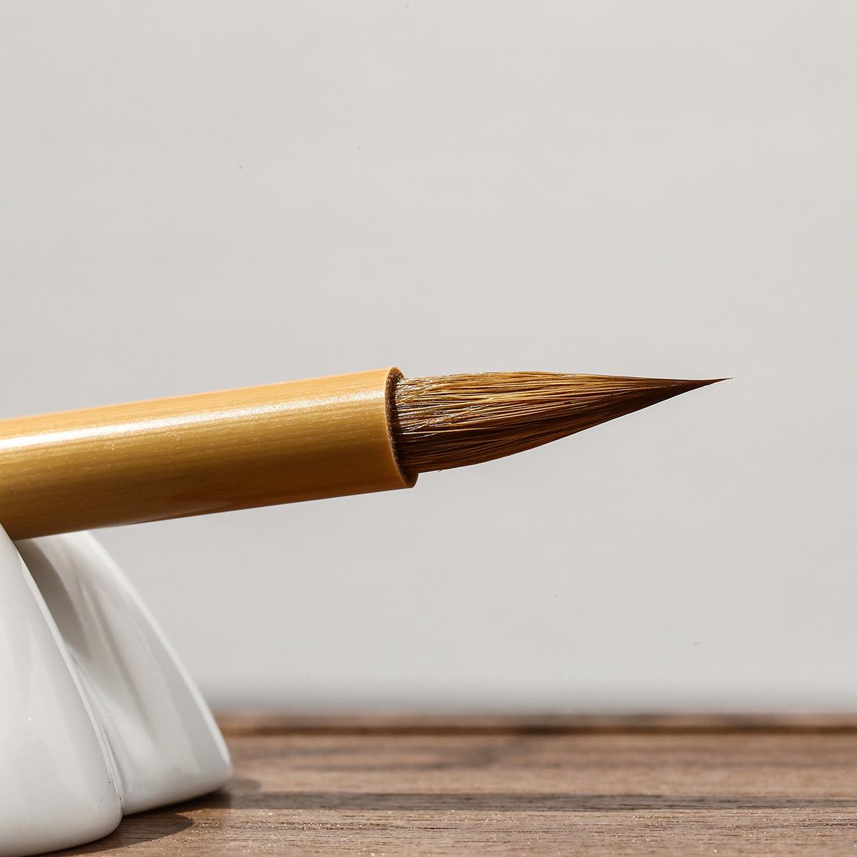 套文欢房F87578TJ小楷毫毛笔纯狼紫毫专业级初学临摹装清白茶全套