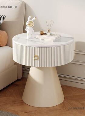 奶油HCZ边客简约现代板侧边茶几厅家用卧室床头柜岩抽屉创意沙发