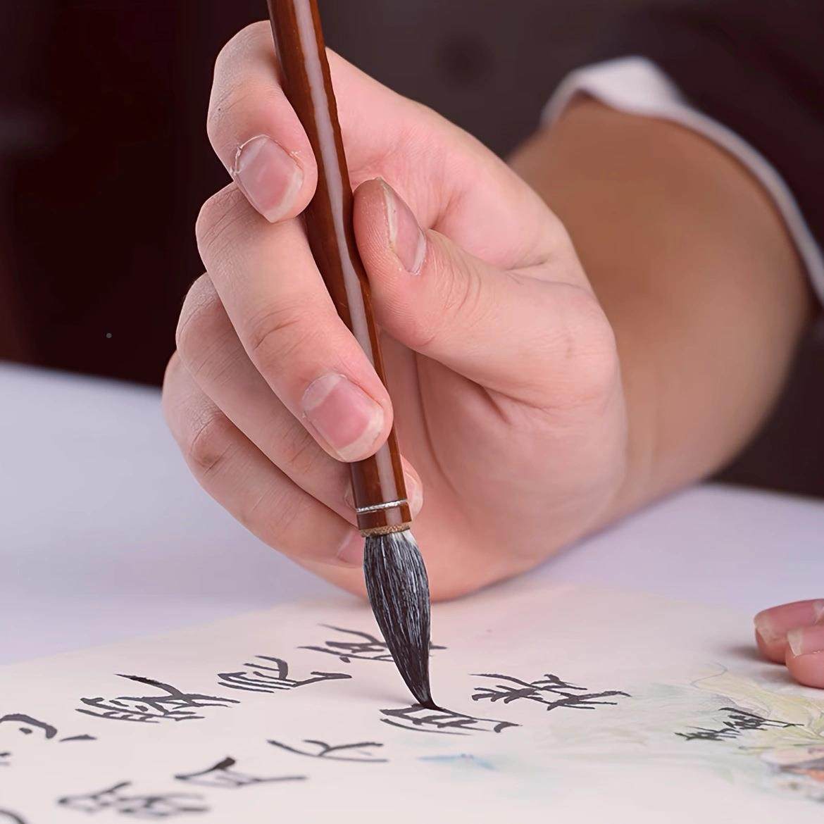 细嫩光锋纯羊毫毛笔铁汉线篆0隶曹全碑书明清草光毛峰纯老羊毫笔