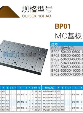 多孔QJX定板位夹具MC工基板BP02标准定位治具定位销化平机床作台
