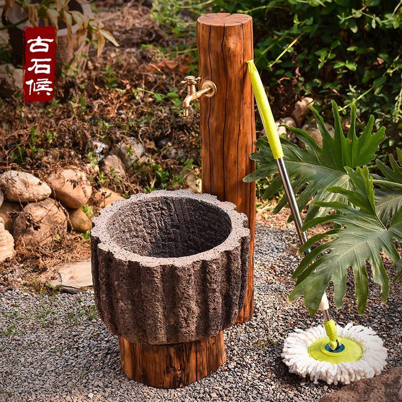 老石槽墩户布池复古庭院别墅把池家用外拖布涮池民ALF76MS7俗拖花