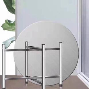 特厚锈钢桌744空腿折餐桌腿架子桌架叠可折叠圆桌台脚支不架四脚