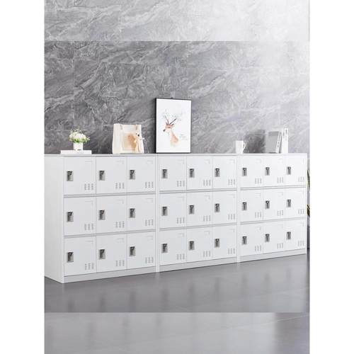 学生储物学书包柜教室校彩色带收锁存包柜员工更衣柜柜铁皮1000*9