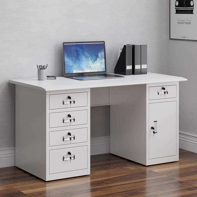 室钢制办公电脑子铁皮单人带锁抽屉写字医生财务台GU-23不锈钢工