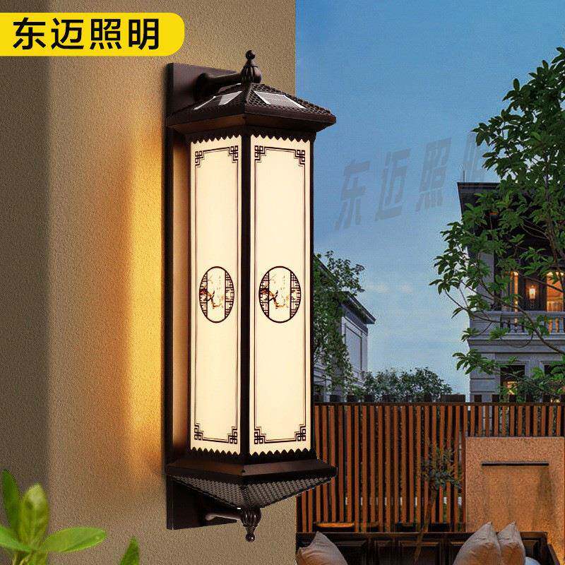 太阳能墙户外壁灯新中式别庭院门墅柱灯花园防水室外走廊阳台DoM-