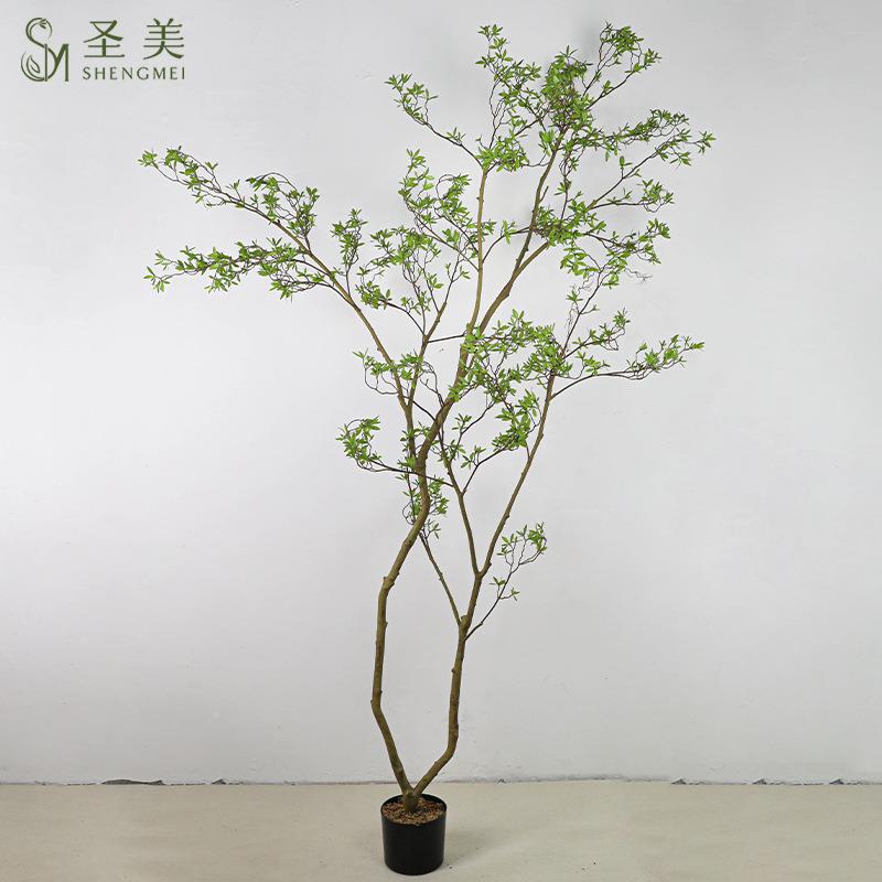 仿真鹃树南天竹室家居装饰绿植摆杜件摄影新中天SM式葵内场景布置