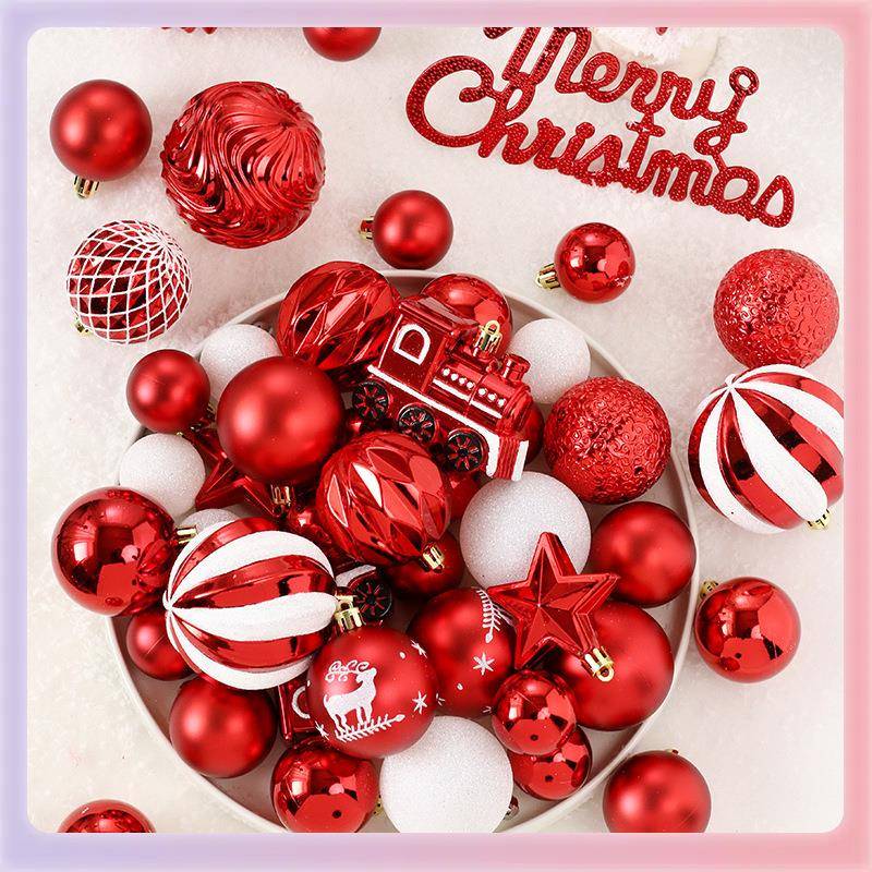 圣圣诞节装饰品27265个彩绘诞球装挂饰套圣诞树装饰套装挂件