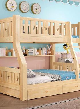 全实木上下床双层床子母床儿童人年两层成高大低FEQ床下铺木床双