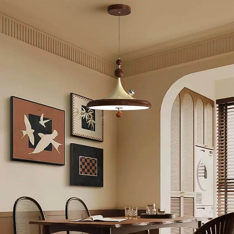 灯中新古中风创意飞碟卧室半吊吸顶复古式胡桃木色书房护99010眼,家装灯饰光源,智能吊灯,淘宝优惠券,粉丝福利购,淘宝优惠卷