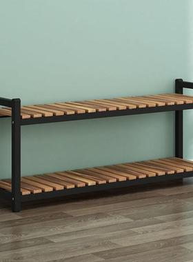 RIK铁艺花架置物架多层碳化户外地实木质室花内台阳多落肉绿萝盆