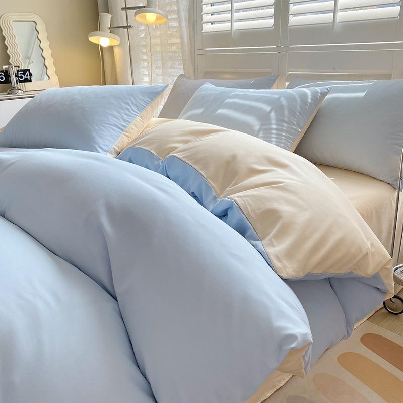 2简025款纯色洗cs01棉床上水四件套约款家用床上用品新床单三件套