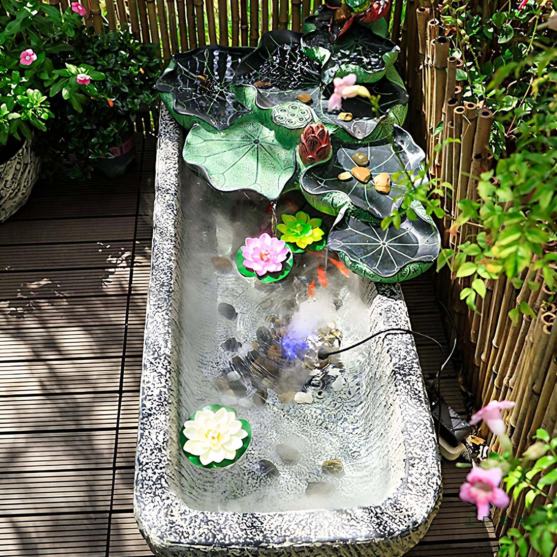 庭院造景置户OKB外花园流水摆循环水养件鱼院池农家小阳台布成品,家居饰品,流水摆件,淘宝优惠券,粉丝福利购,淘宝优惠卷