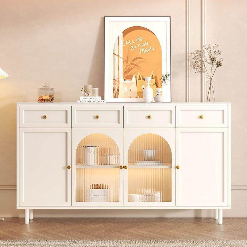 奶油风岩894餐边柜板法式厨收房客物厅纳柜茶水柜玄关柜卧室置柜