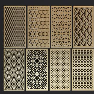 金属铁艺屏风镂空隔断办公室酒吧装饰轻奢雕花窗格餐厅客厅玄关