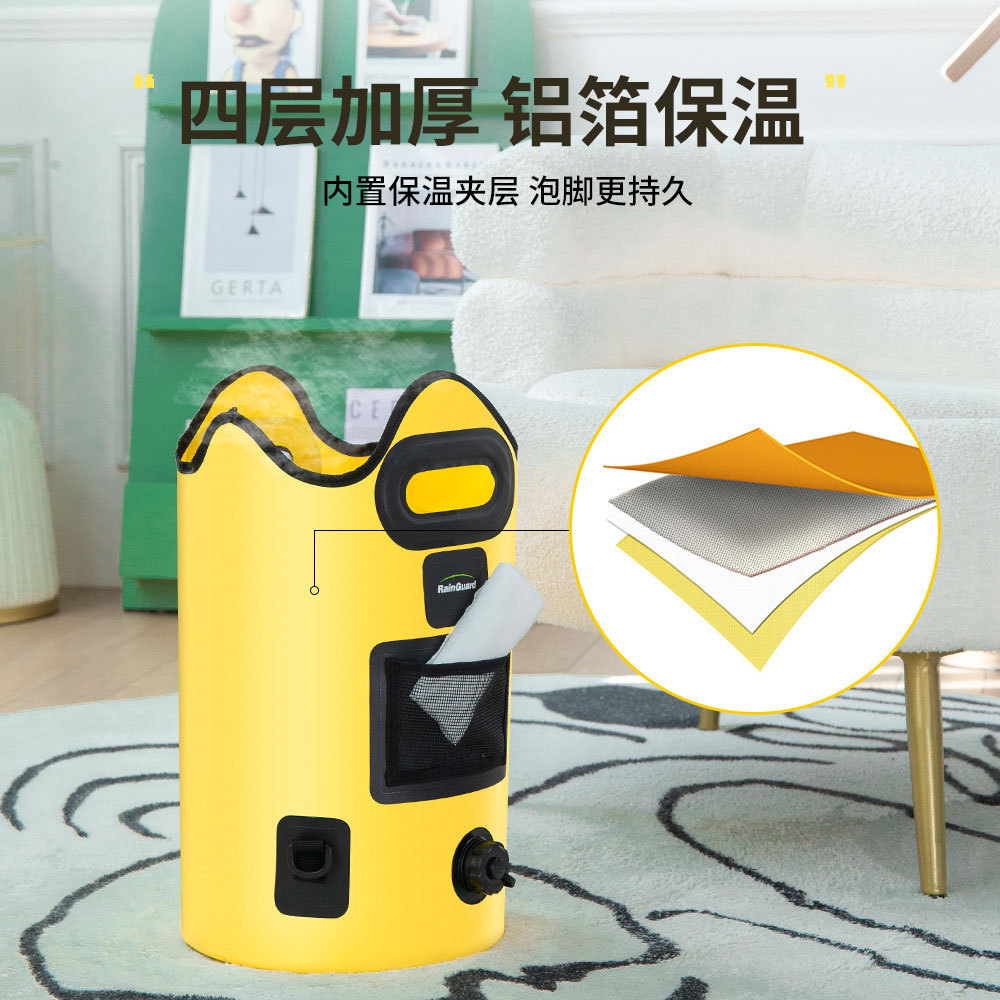 折叠泡脚桶家用过小腿多功能泡脚袋加高保温洗脚桶深桶暖脚浴桶