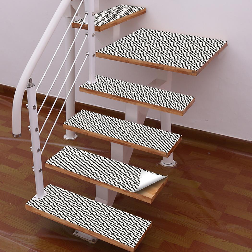 几何复古流行元素图案楼梯踏步贴家用防滑地板贴自粘楼梯贴台阶贴