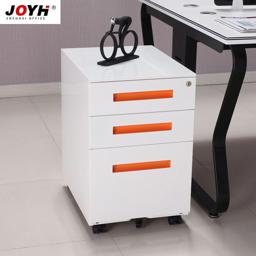 办公活动柜铁皮桌下柜储物柜移动矮柜杂物柜子文件挂捞柜带万向轮