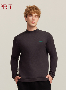 ESPRIT/埃斯普利特男士半高领保暖内衣长袖秋衣打底衫发热上衣