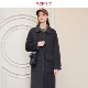 深灰色翻领气质大衣冬装 ESPRIT 埃斯普利特简约风羊毛外套女长款