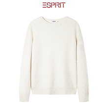 ESPRIT/埃斯普利特极简圆领纯羊毛衫女修身套头针织打底毛衣秋冬