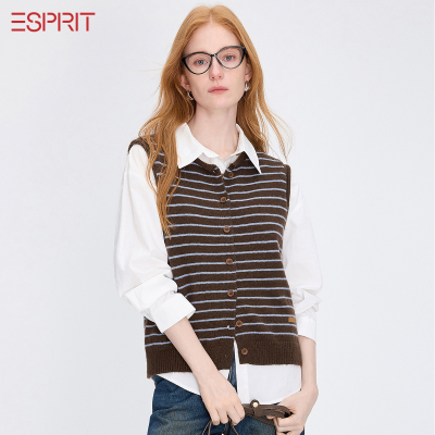 ESPRIT条纹针织马甲背心女秋冬款