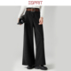 埃斯普利特极简黑阔腿裤 女高腰显瘦直筒西装 裤 ESPRIT 宽松休闲裤