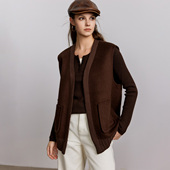 ESPRIT 外套气质百搭 开衫 埃斯普利特极简风针织马甲女中长款 无袖