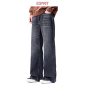 ESPRIT 男宽松直筒阔腿百搭长裤 埃斯普利特美式 复古水洗牛仔裤
