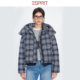 复古格子连帽棉服女保暖面包服冬季 ESPRIT 埃斯普利特美式 外套