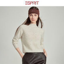 ESPRIT/埃斯普利特老钱风高领羊毛衫女秋冬宽松长袖针织毛衣穿搭