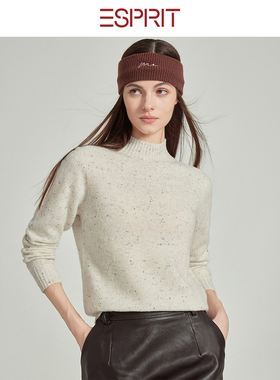 ESPRIT/埃斯普利特老钱风高领羊毛衫女秋冬宽松长袖针织毛衣穿搭