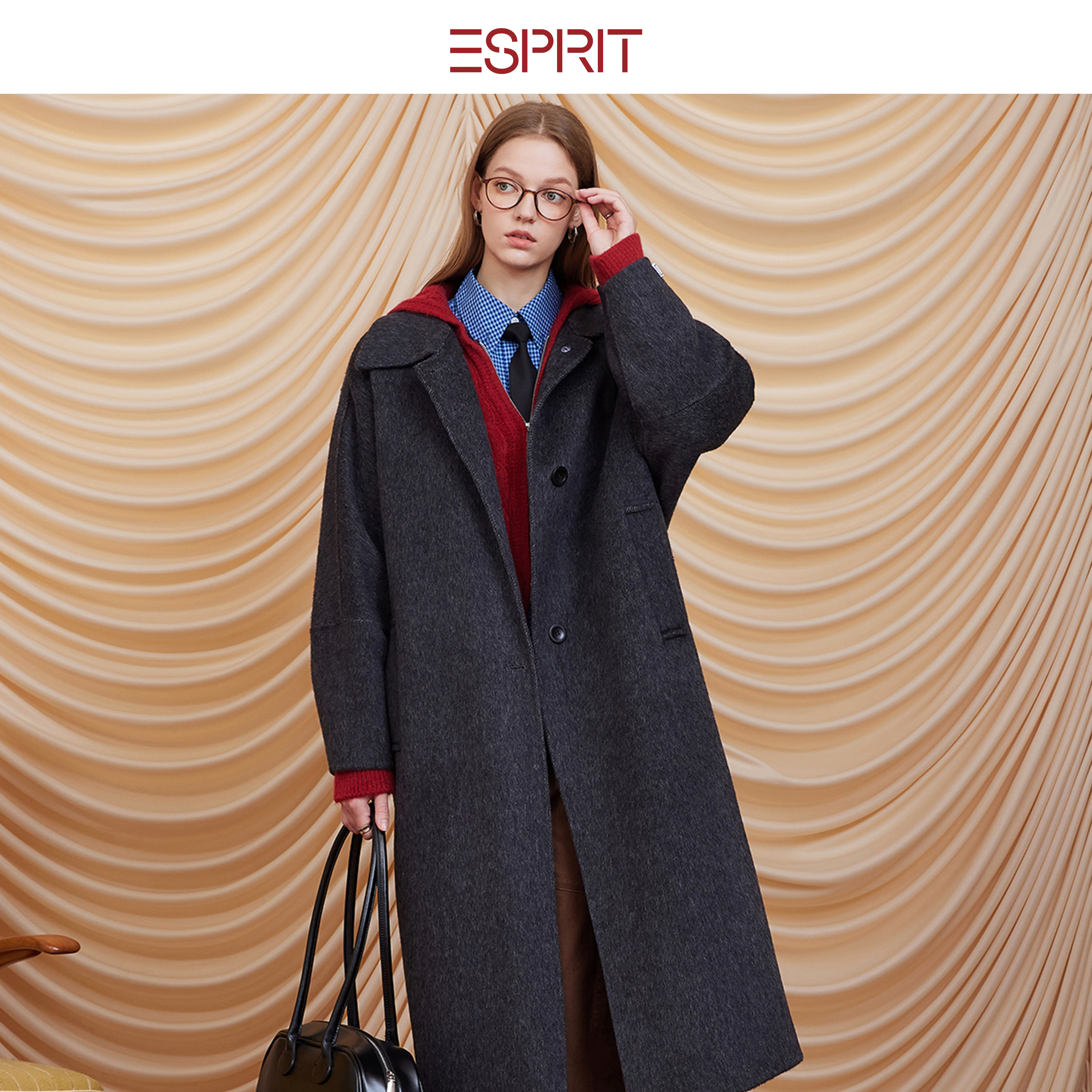ESPRIT/埃斯普利特极简风毛呢