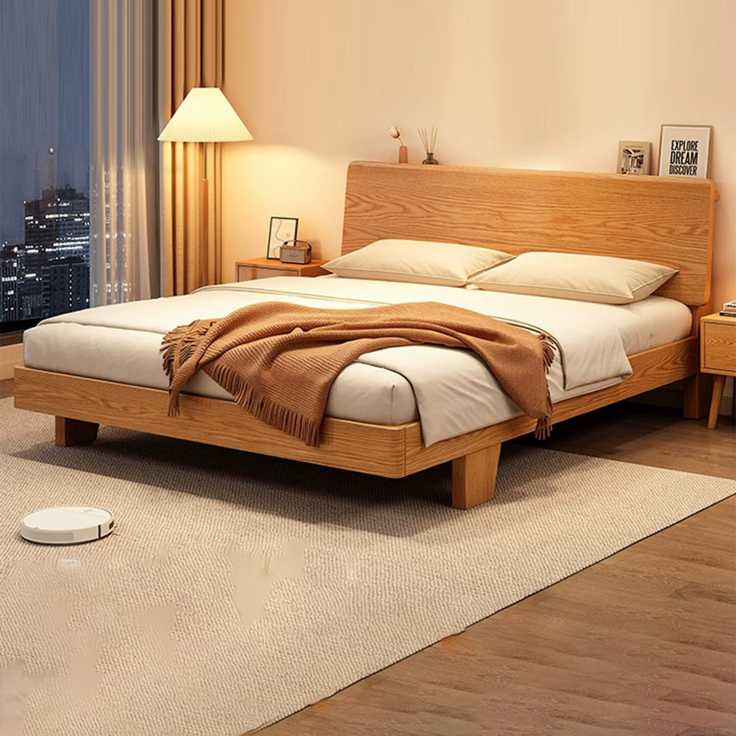 全实木床家用主次卧室1米8大床新款1米5儿童床橡木纯实木单双人床,淘宝优惠券,粉丝福利购,淘宝优惠卷