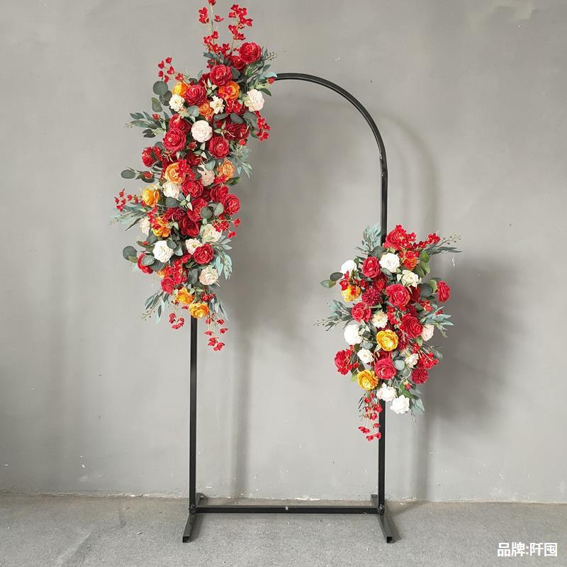 新款婚NOC庆拱形流高山水舞背景迎宾摆件礼布置拱门铁婚艺花架装