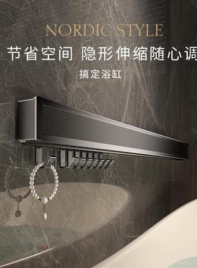 卫可伸缩浴缸置架物生XYN间侧边上方上泡澡收纳架墙浴室放衣