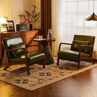 复古古单人沙发椅厅卧室阳台合茶客桌一桌二椅组无品牌/复休闲实