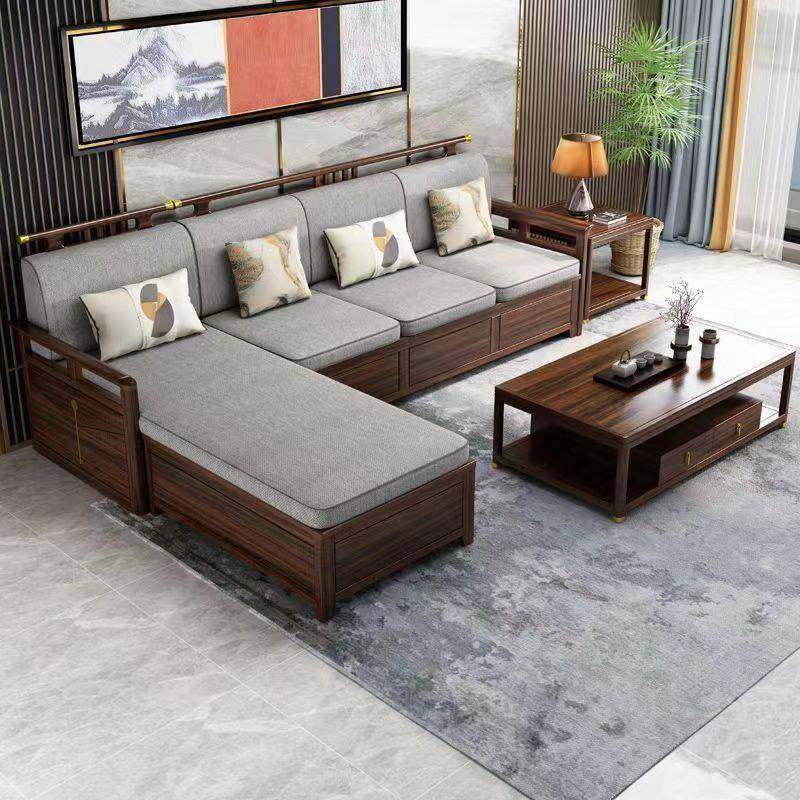 新中式实木发沙组合高冬夏两用大型别墅客厅档轻奢简约MFR中户式
