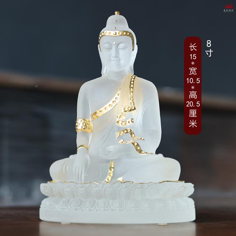 琉璃佛本尊迦142摩尼佛如释佛供奉摆件琉璃工艺品玉来供奉摆件