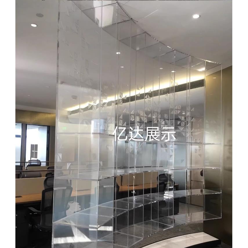 明新款亚克力弧形透吊公办室XSJ会议室柜装置