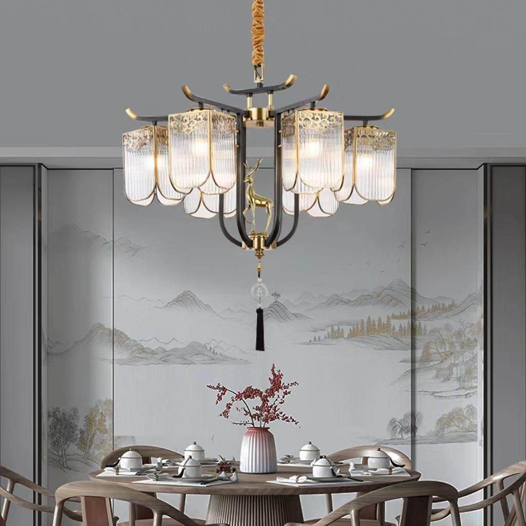 新中8013式吊全铜客主厅灯卧现灯代中式样板间餐厅灯具中国风室铜,家装灯饰光源,智能吊灯,淘宝优惠券,粉丝福利购,淘宝优惠卷