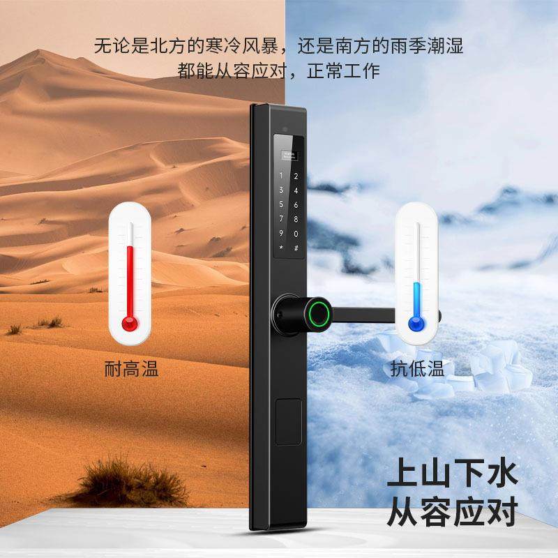 户璃外防水指纹锁C级锁断芯能KLN桥铝智密码锁窄边纱窗边框玻平开