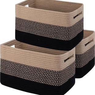 新彩款虹编织收纳202308.2筐小号桌纳收篮家用卧室面宿舍置物篮儿